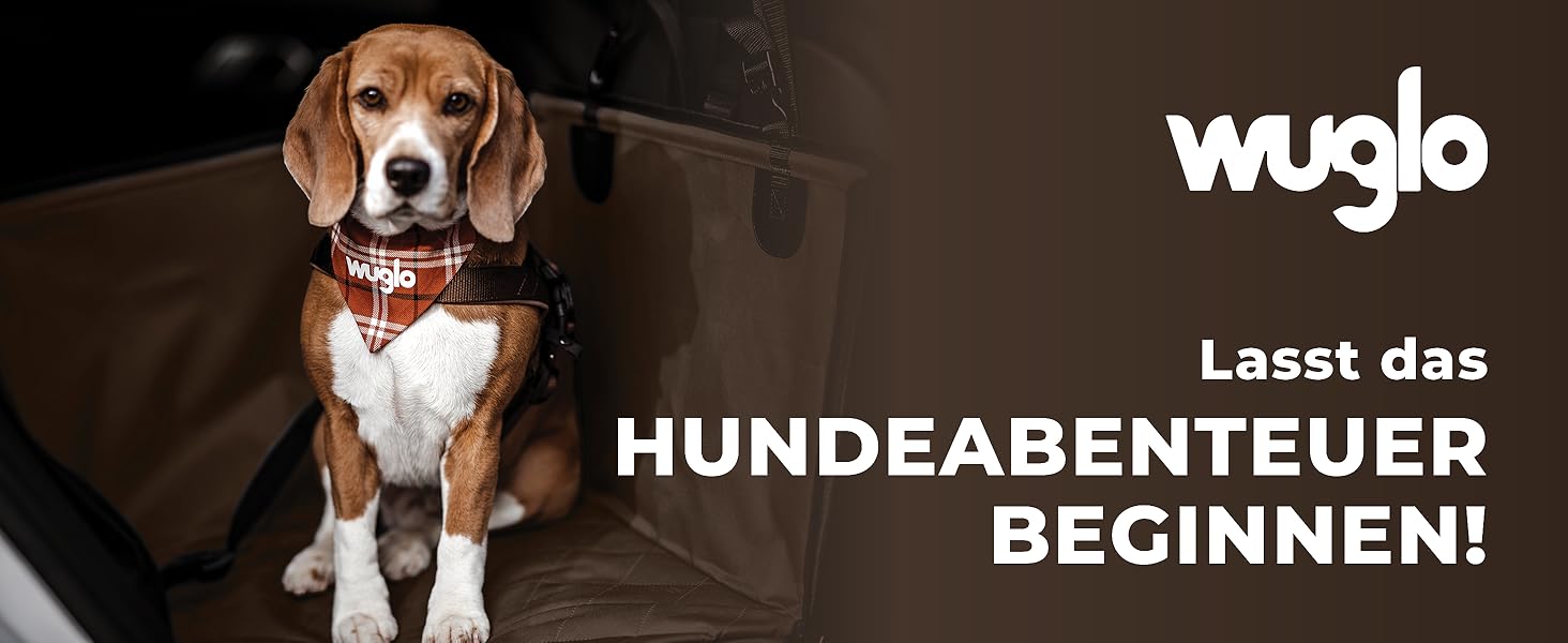 Автокрісло для собак WUGLO Extra Stable, коричневе, для собак середніх розмірів, з 4 ременями, водонепроникне