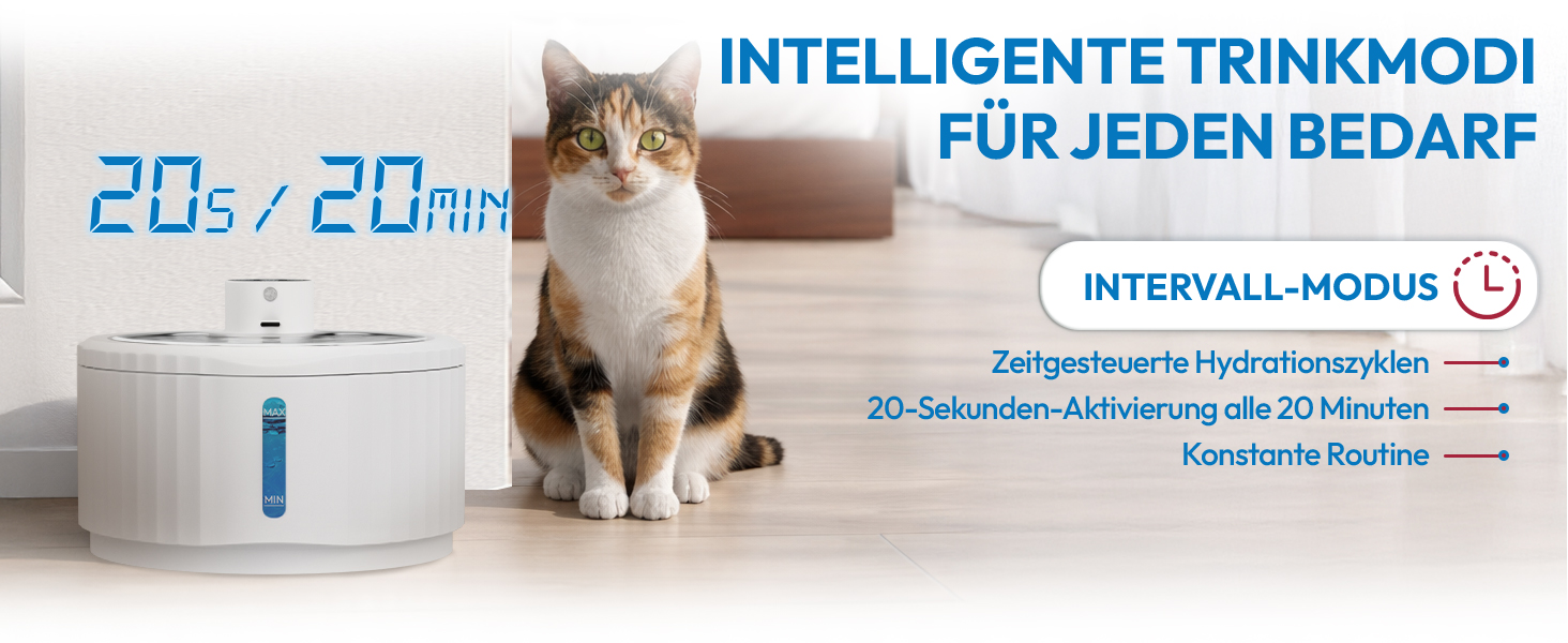 Фонтанчик для котів Miaura® бездротовий, надтихий, 2.8л з датчиком руху - Білий