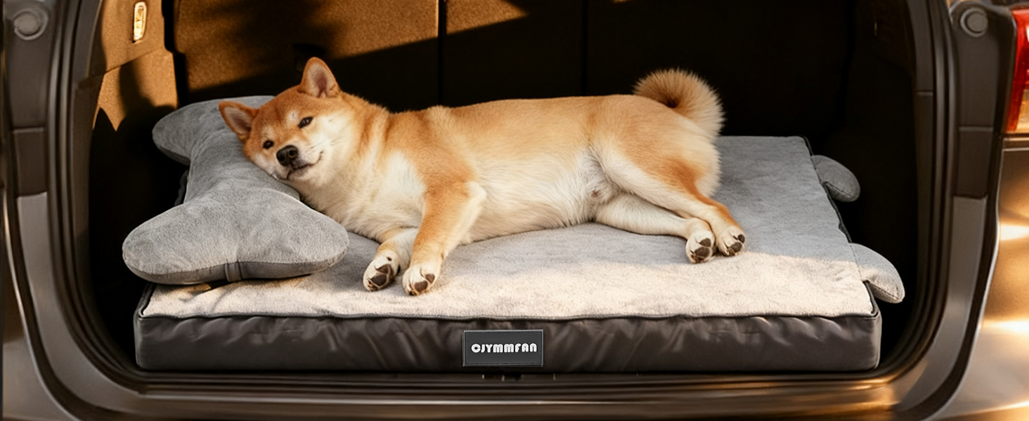 Ортопедичне собаче ліжко з миючим чохлом, водонепроникне собаче ліжко з піною з пам'яті та знімним підголовником для підтримки голови та суглобів, неслизьке собаче ліжко для середніх та великих собак XL: 106 x 76 x 22 см, сірий