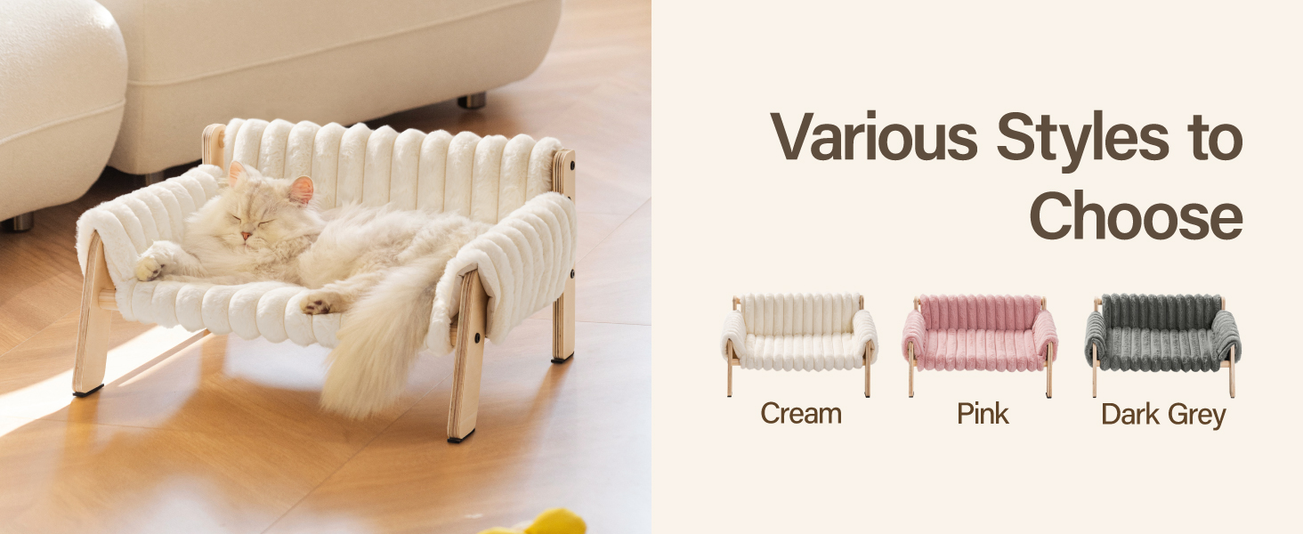 М'яке ліжко-софа для котів MEWOOFUN, 56x45 см, бежевий колір, розмір M