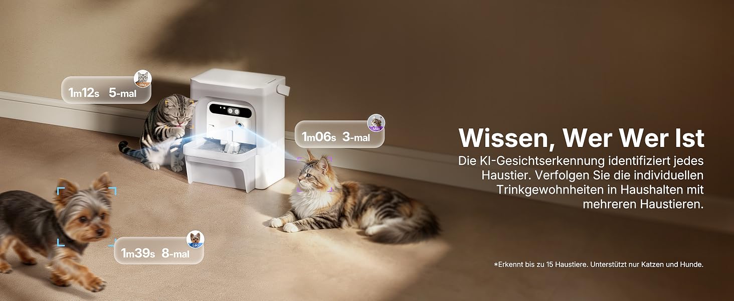Розумний фонтан для води PETKIT EverSweet Ultra для котів та малих собак, 5л, з AI-камерою, розділенням чистої та брудної води, керуванням через додаток та Wi-Fi (2.4/5GHz)