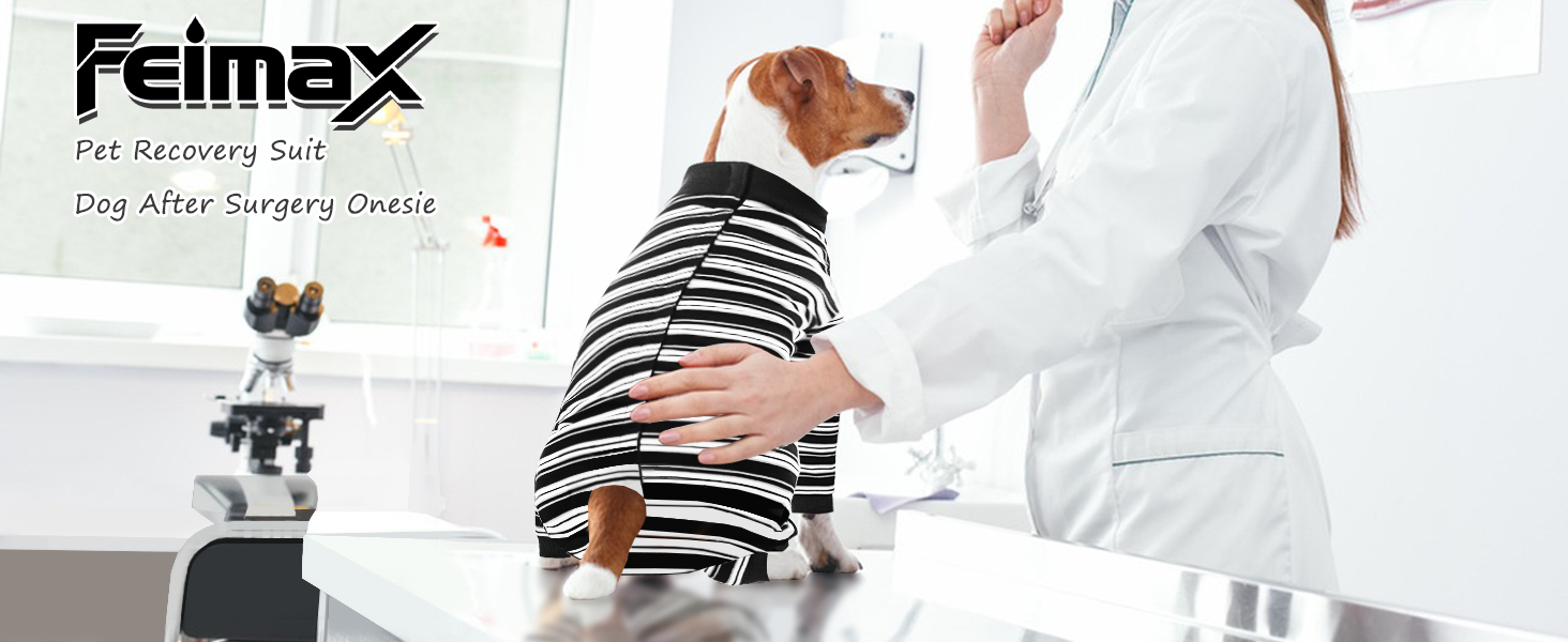 Захисний одяг для собак після операції: повний костюм для собак, що відновлюються (дівчатка, хлопчики), чорний