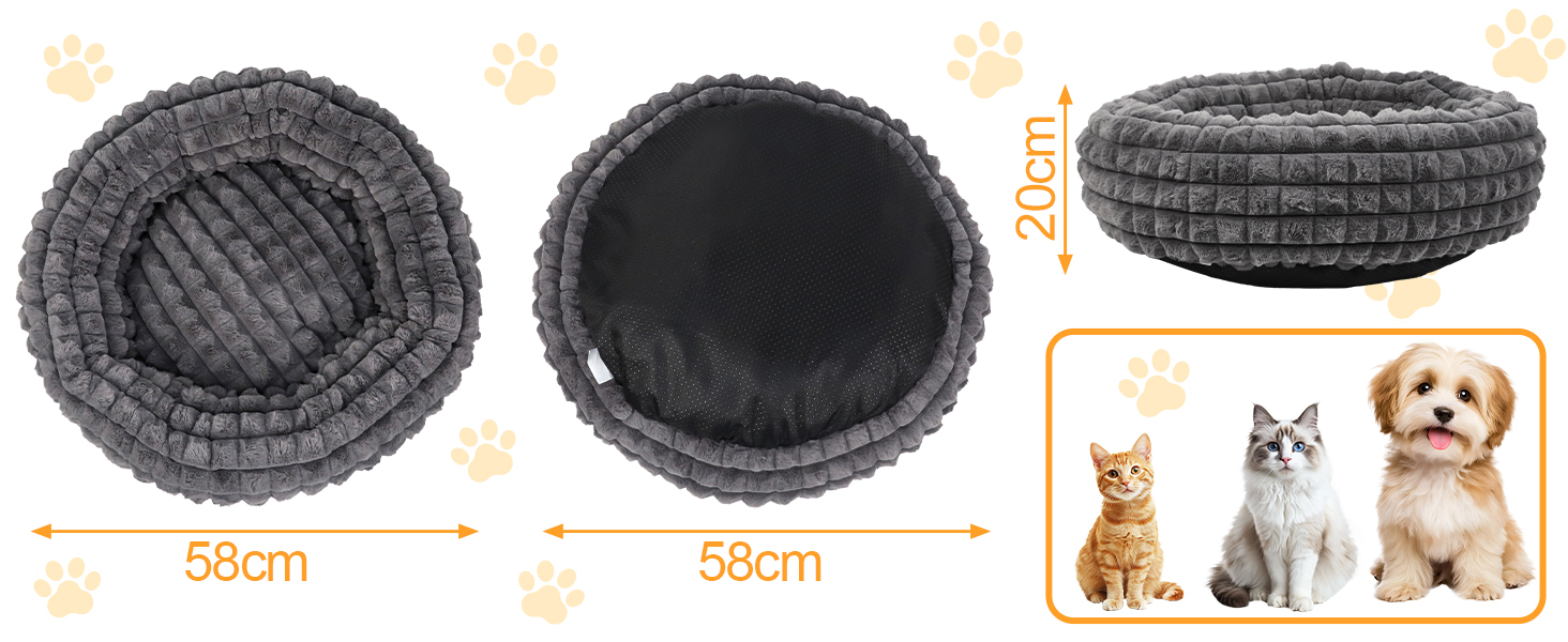 Кігтеточка-ліжко для котів XIAPIA, 58x20 см, сіре, м'яке та тепле, з ортопедичним дном