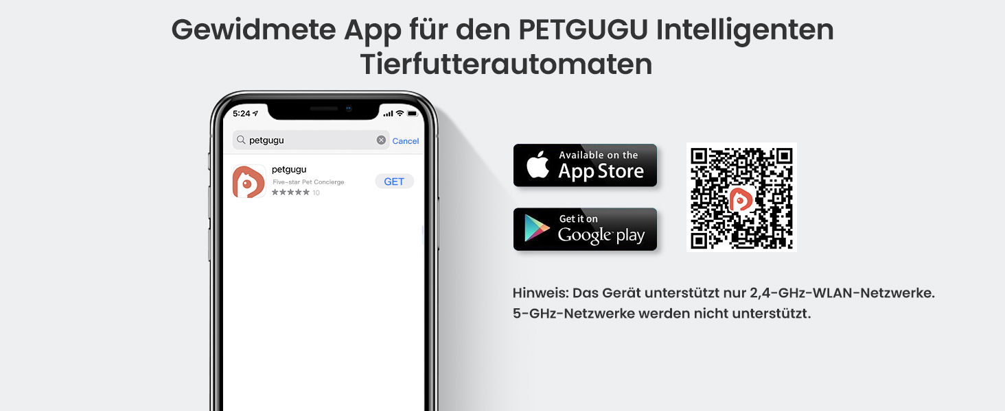 Автоматичний годівниця для котів PETGUGU з таймером та керуванням через APP, керамічний набір для котів та собак, для кількох тварин (PF2)