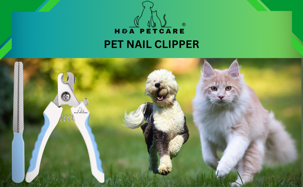 Набір для стрижки та підпилювання кігтів для собак та котів H&A Petcare, професійний, для всіх порід та розмірів, компактний, блакитний