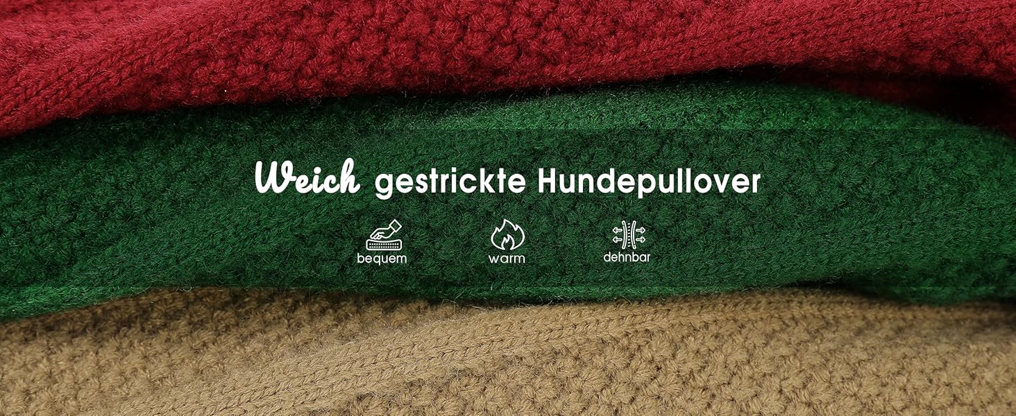 Теплий і м'який пуловер для собак Queenmore з в'язаним візерунком для Йоркширських терьєрів, пуделів та померанських спайнілів (червоний, S)