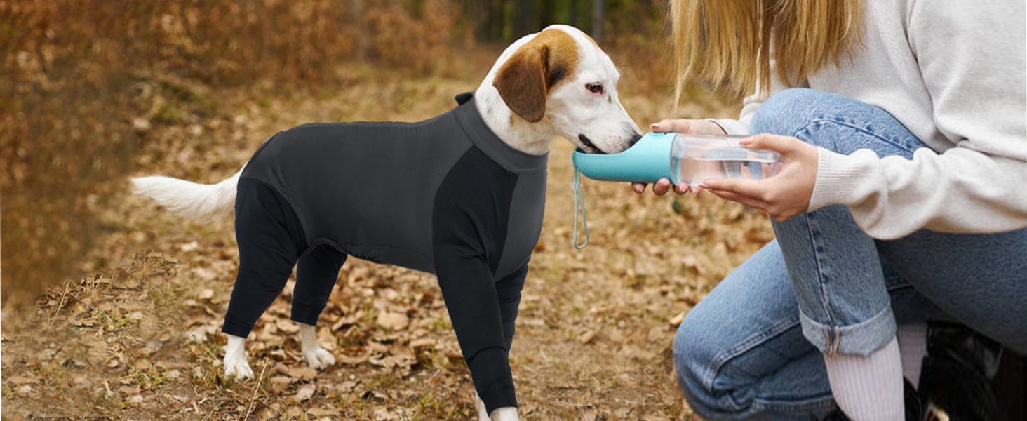 Комбінезон для собак, піжама для собак середніх порід, одяг після операції для Французького бульдога, Кокер-спанієля, Бігля (M, Сірий)