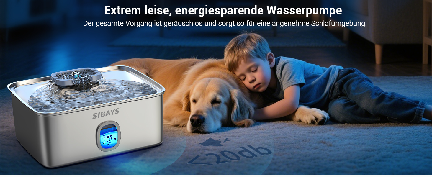 Фонтанчик для котів та собак 15L: великий, з нержавіючої сталі, з LED та вікном, для великих собак та кількох тварин