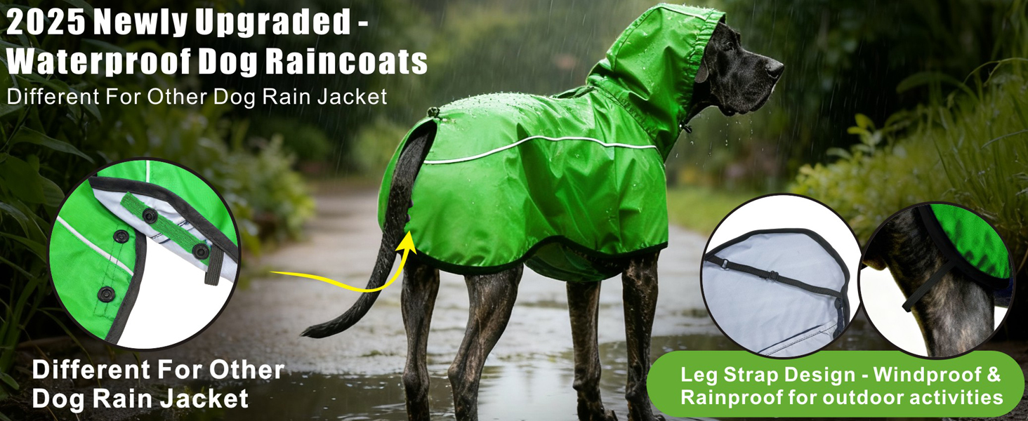 Дощовик для собак Mosucoirl: водонепроникний дощовик з регульованою капюшоном та отвором для повідка (Navyblau, L)