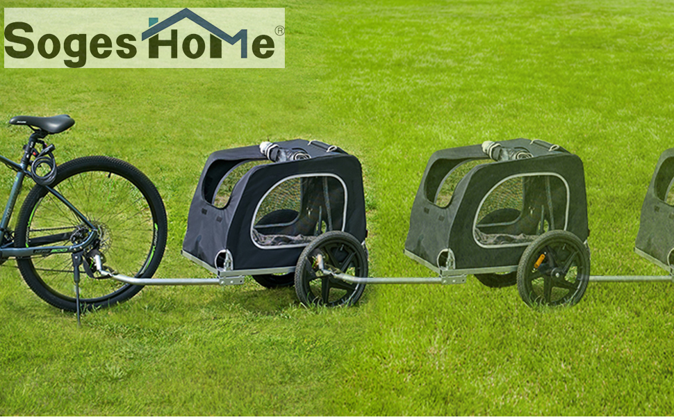 Фаркоп для велосипеда SogesHome: перевезення собак, XXL, 600D Oxford, чорний