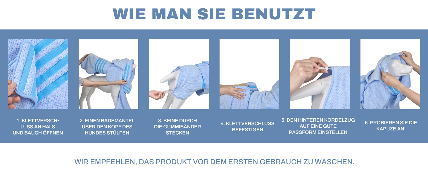 Рушник для собак середніх та великих порід, швидковисихаючий, з мікрофібри, для купання та плавання, довжина спини 40-50 см