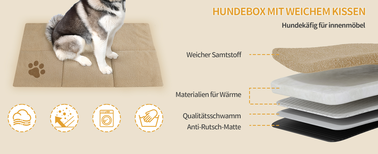 Дерев'яний вольєр для собак Hzuaneri DFC86801B (XXL) 120x75x81 см, з годівницею, вінтажний коричневий, для дому