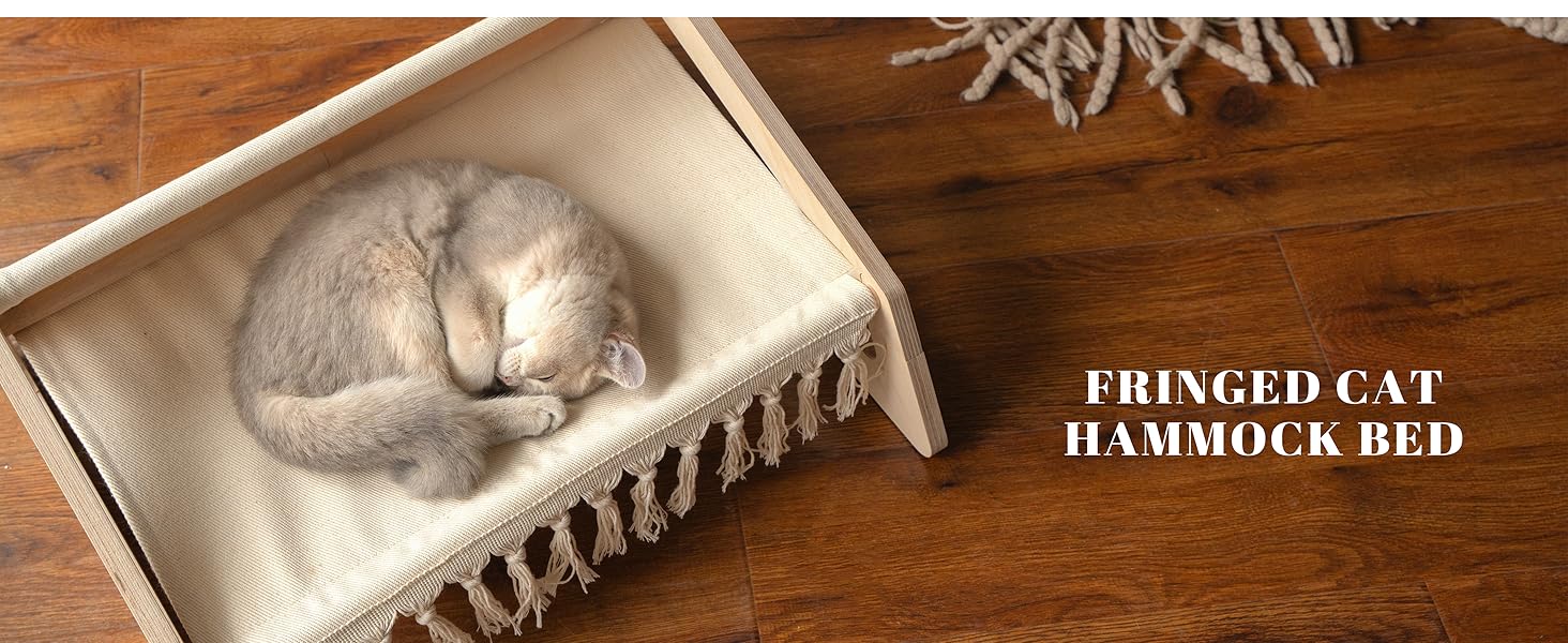 Кішка ліжко CheerPals, софа для котів з берези та бавовни, 53 x 48 см, стілець для сну, меблі для котів, підходить для літа