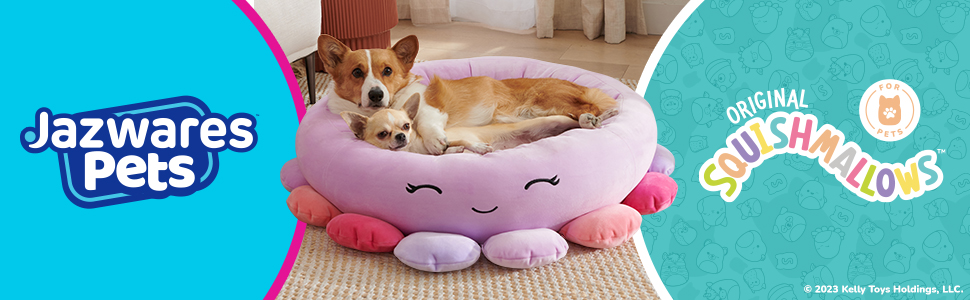 Ліжко для домашніх тварин Squishmallows Maui Ананас 50 см, офіційний плюш Jazwares, супер м'яке