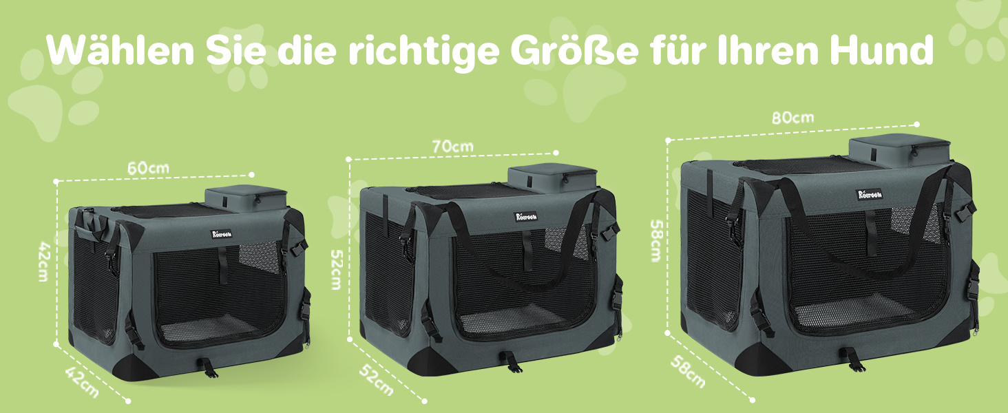 Транспортна переноска для собак та котів Reerooh XL, 81x58x58 см, складана, з мискою, для подорожей