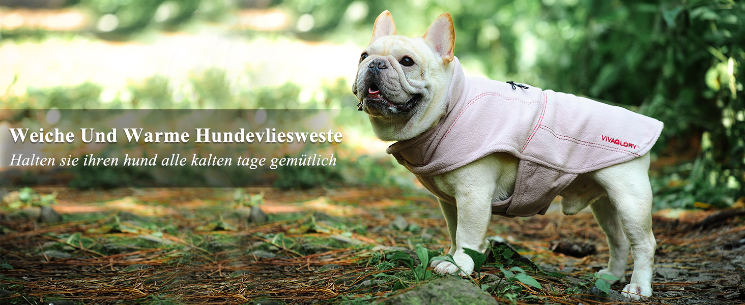 Теплий зимовий пуховик VIVAGLORY для собак, флісова куртка з захистом живота та клямками, світловідбиваючий, регульований, рожевий, S (обхват грудей 45-54 см, шиї ~30 см)