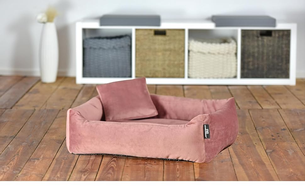 М'яке та миється собаче ліжко - диванчик для маленьких собак Rohrschneider, Рожевий, з набором пакетів для збору відходів, Рожевий