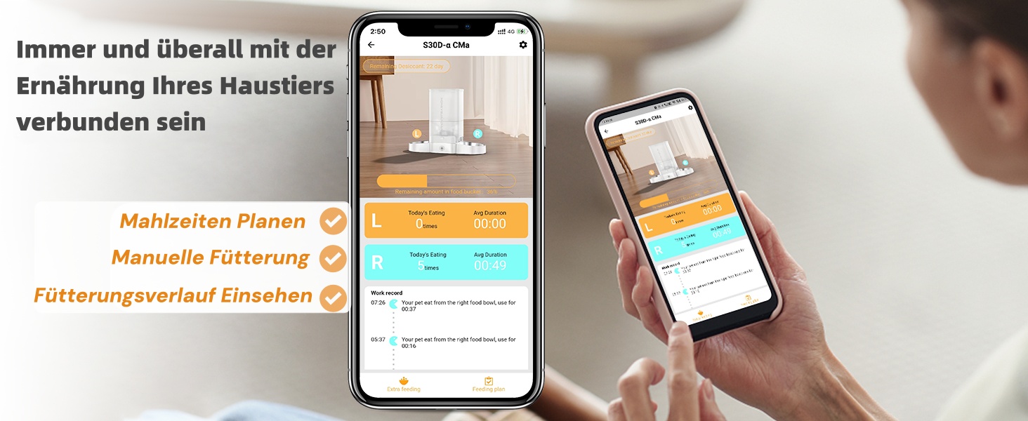Автоматичний годівник для котів та собак HoneyGuardian з Wi-Fi, 2 миски, 3.5л, APP-керування