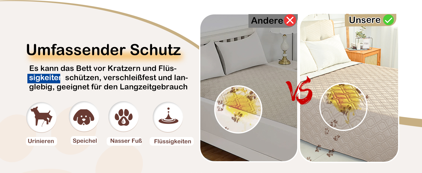 Водонепроникний килимок для собак GYURO - двосторонній, м'який, 97 x 190 см (Хакі) - для великих і маленьких собак, захист дивану, ліжка, авто, придатний для прання