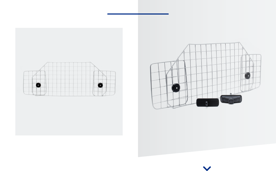 Автомобільна перегородка для собак Wiltec, регульована висотою 72-136 см, шириною 118-128,5 см, універсальна для багажника