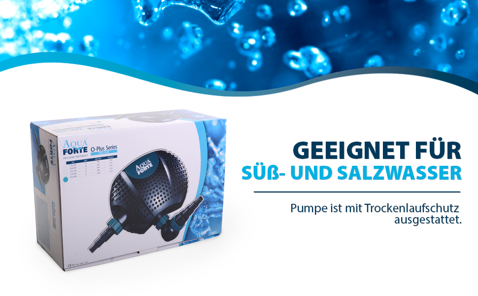 Насос AquaForte O-15000 Plus 135 Вт для водоспадів, фонтанів і фільтрів, продуктивність 15 м³/год, напір 6 м, кабель 10 м
