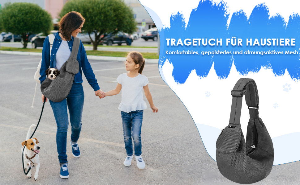 Сумка-переноска для собак SlowTon, сіра, L (4,5-7,2 кг) з регульованим плечовим ременем та передньою кишенею