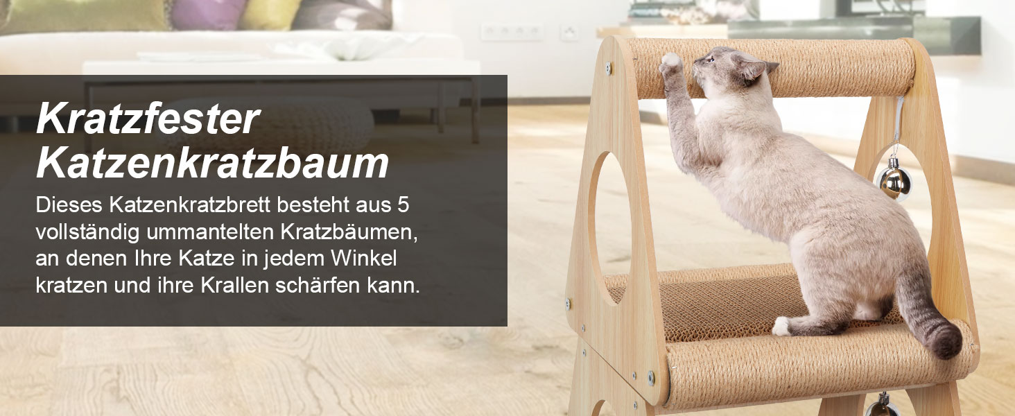 Кігтеточка Ownpets для котів, будиночок, 54 см, багатофункціональна, екологічна, стабільна, ідеальна для відпочинку та заточування кігтів