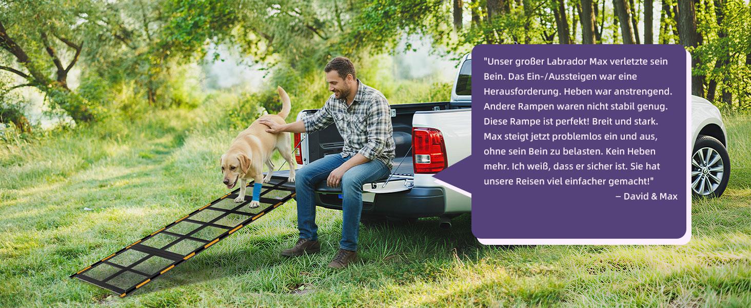 Рампа для собак Extra Lange 190 см – стабільна авторампа для великих собак, для SUV, комбі та автодому, до 90 кг