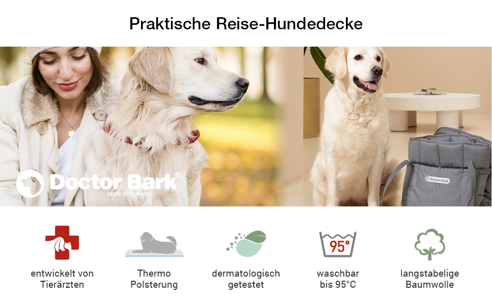 Сумка для собак та господарів Doctor Bark, зручна подорожня ковдра, підходить для алергіків, прання при 95°C, великий розмір, коричневий колір