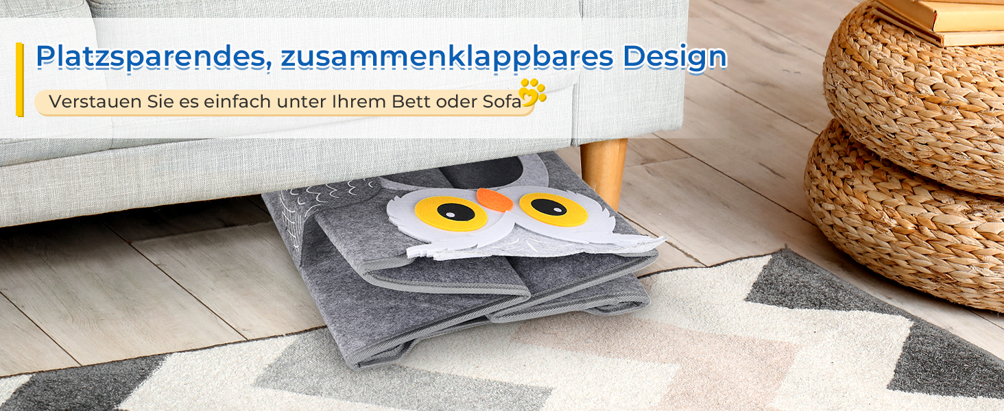 Двоповерховий будиночок для котів Dripex з фетру з подушкою, 30 x 35 x 35 см (Сова)