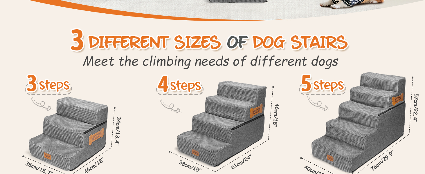 Сходинка для собак Nobleza, рампа для тварин, 3 сходинки, для собак та котів, під ліжко/софу