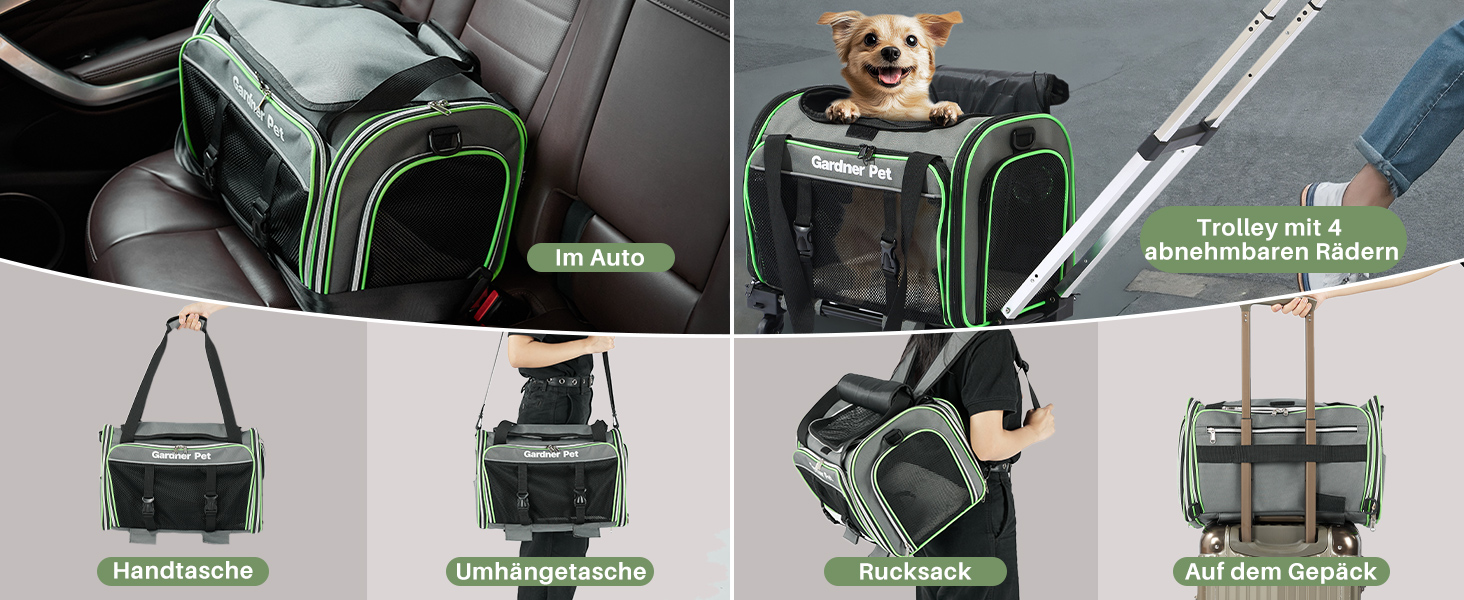 Транспортна переноска для котів та маленьких собак Gardner Pet, складна, з колесами, M (Basic)