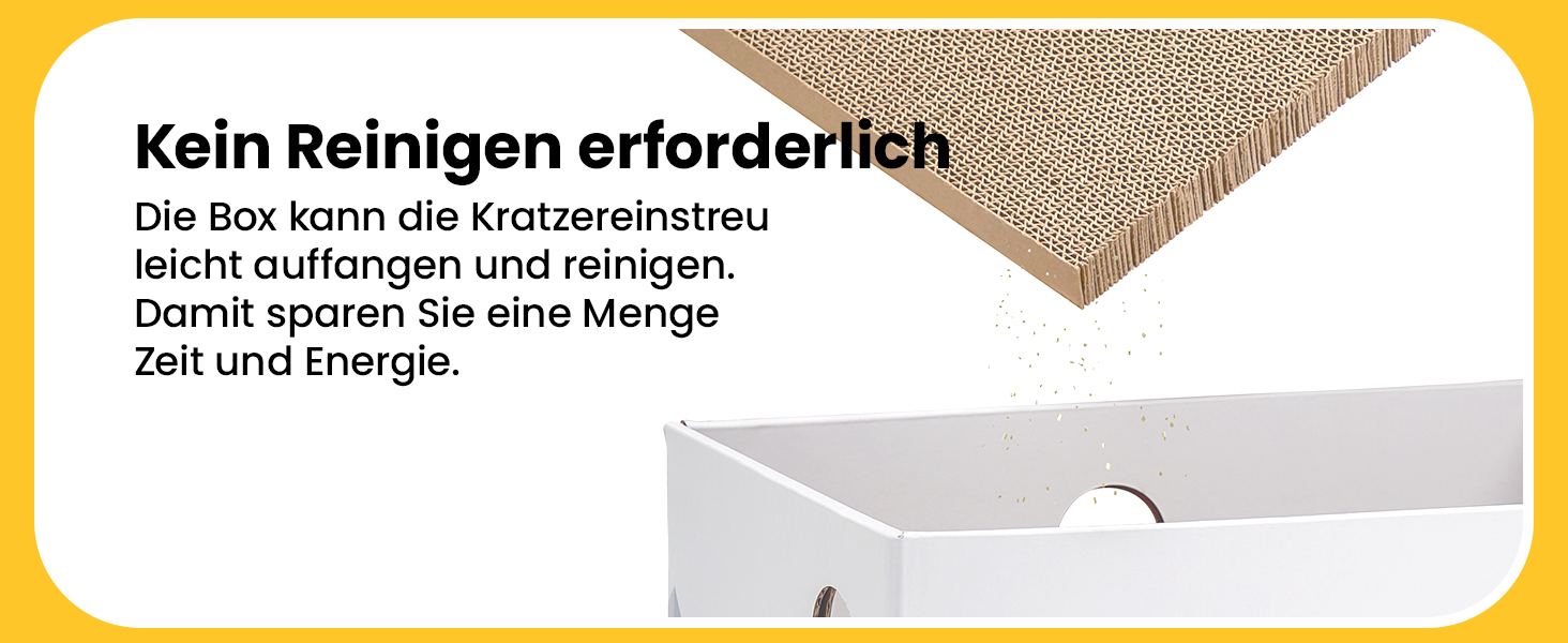 5-Piece Conlun Cat Scratch Box Set with Scratching Pad - Large, White