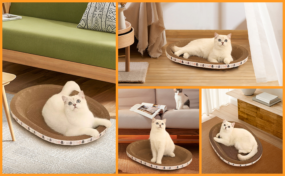 Килимок-клітка для котів Baoblaze, картонний, 45x34x9 см, ігровий комплекс для дрібних, середніх та великих котів