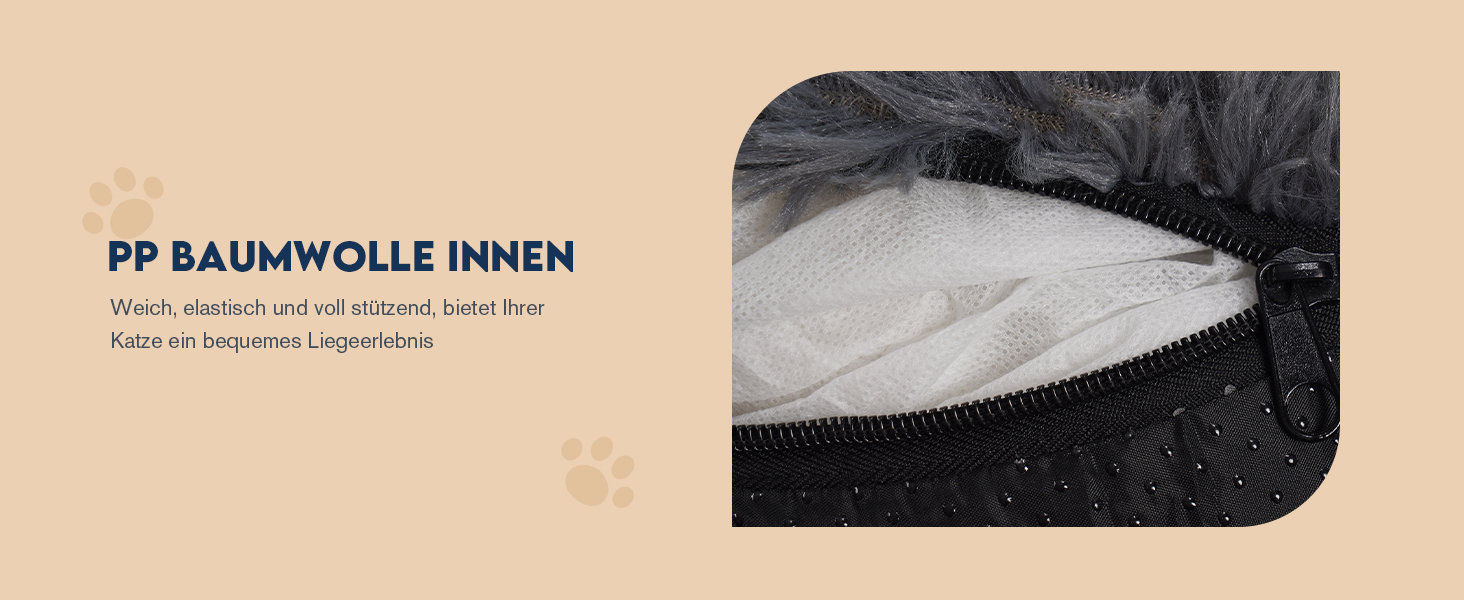 М'яке ліжко для котів Avont Flauschig, знімний та пральний чохол, диванчик для котів та маленьких собак - сірий