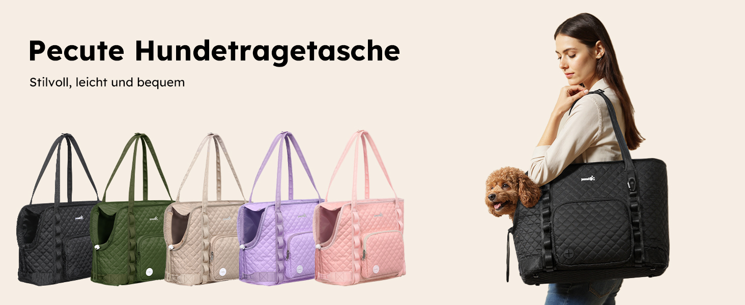 Транспортна сумка для собак Pecute, чорна XL, до 6 кг, 43x35x20 см