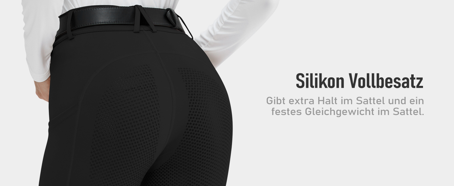 Легінси для верхової їзди HMILES для жінок, повний силіконовий покриття, висока талія, еластичні, з кишенею для телефону та петлями для ременя, сірі, розмір S