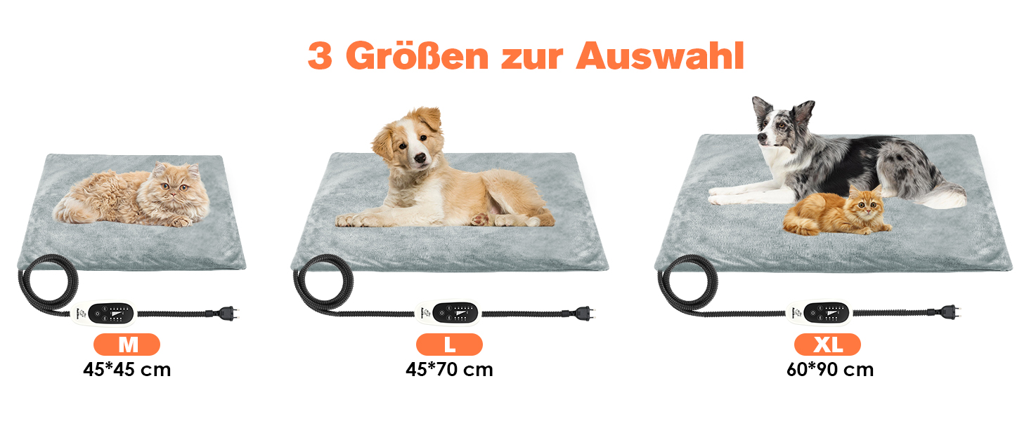 Електричний килимок для обігріву домашніх тварин (котів та собак), регульований, з таймером та температурою 30-55°C, M-45*45cm