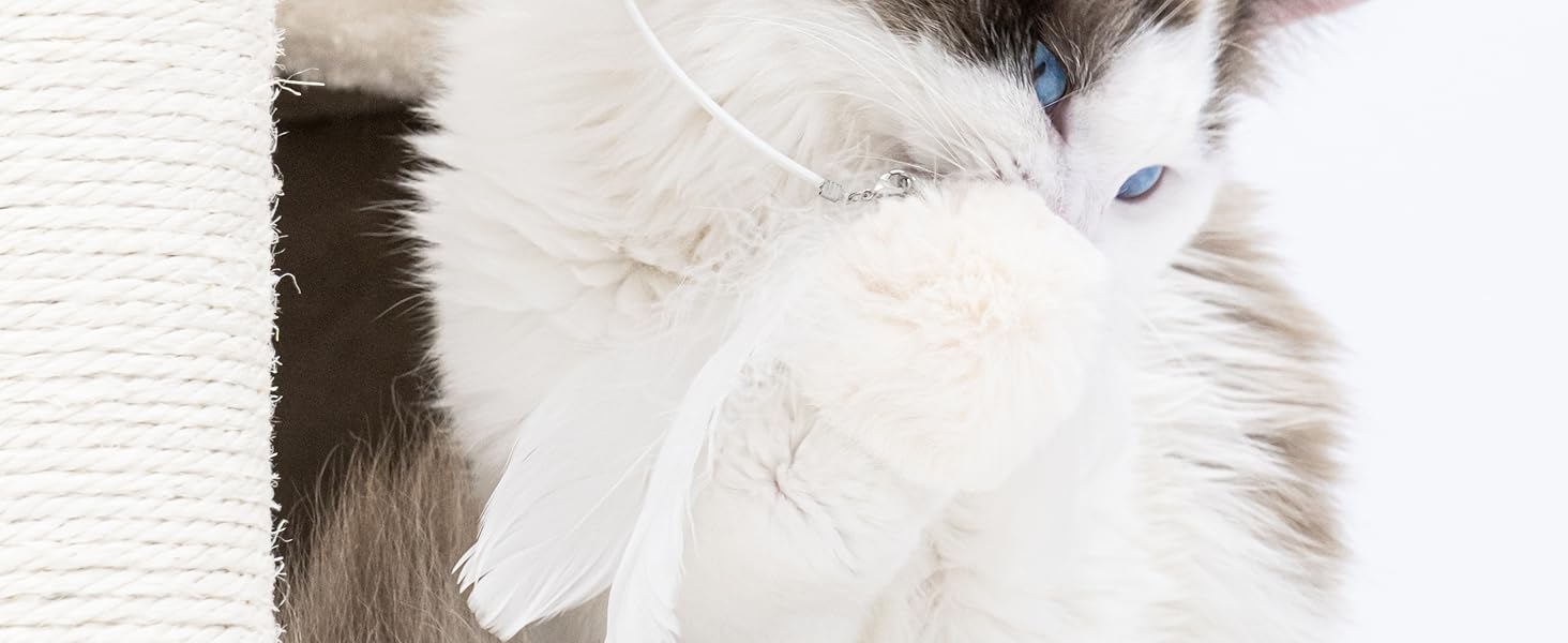 Дряпка для котів Petrebels Maine, 90 см, з міцною основою та сизалевим стовпчиком, 40 x 40 x 90 см, колір off-white