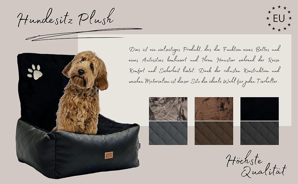 Автомобільний лежак для собак Golden Dog з кріпленням на ремінь безпеки, 73 x 56 см, колір графіт