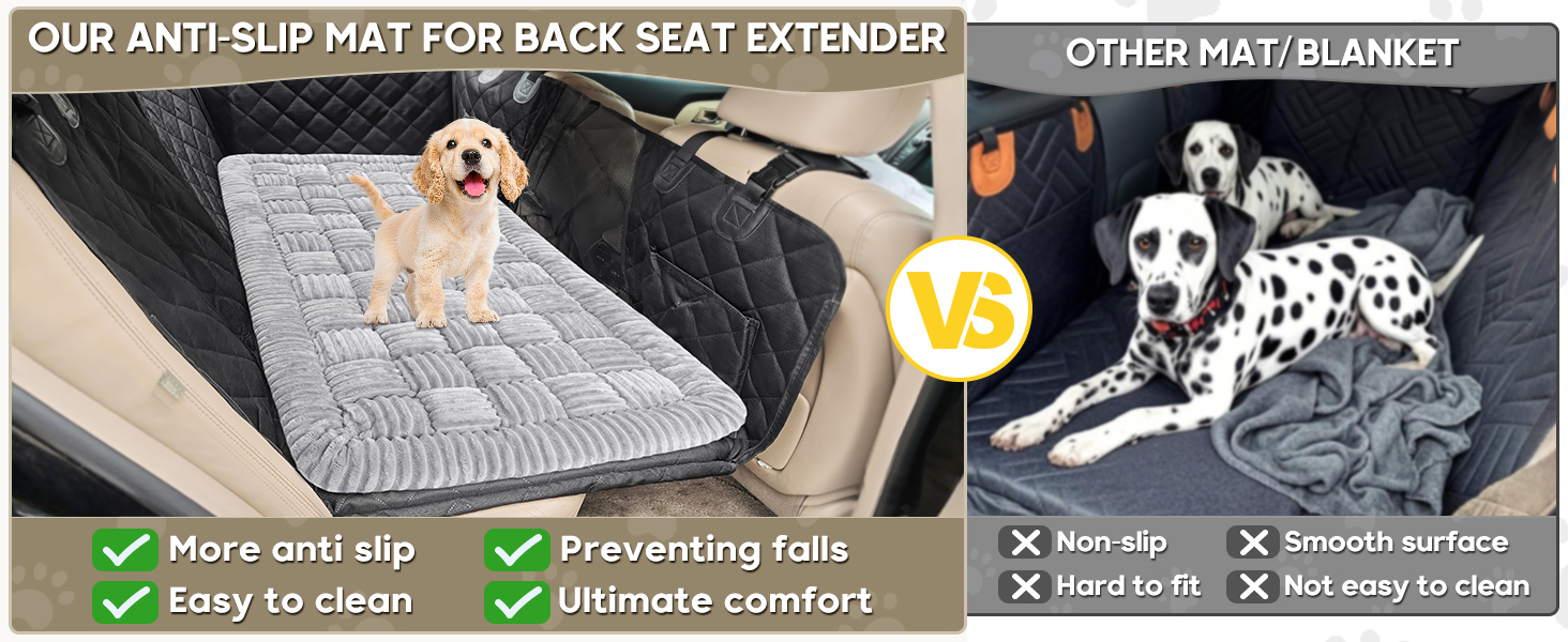 Килимок для собак у машину Loiion, захист заднього сидіння, антиковзаючий, легко миється, 127x62.5 см, сірий