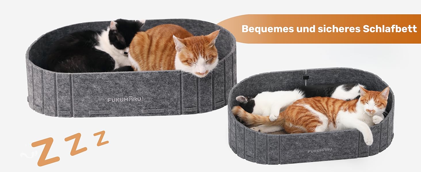 Кразборт для котів FUKUMARU, 61 см, крафтовий, у формі дивану, з круглими накладками, сірий