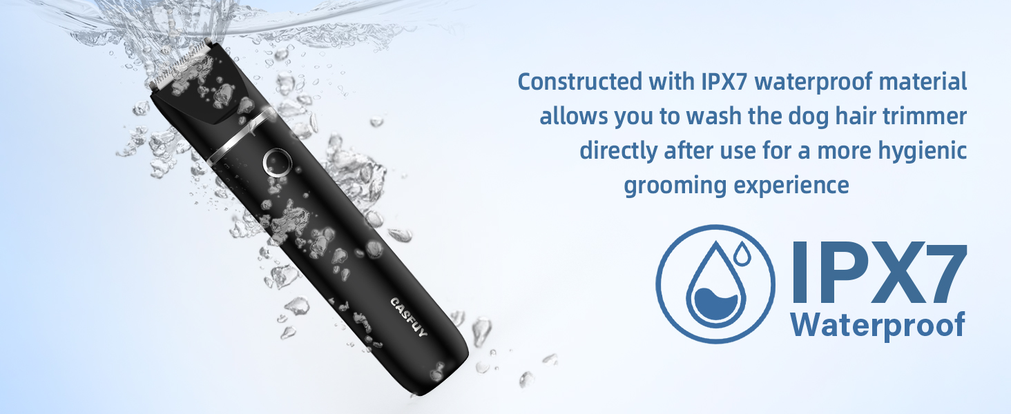 Бездротовий триммер для собак та котів Casfuy - тиха машинка для стрижки лап, очей, вух, обличчя, USB-зарядка, чорний