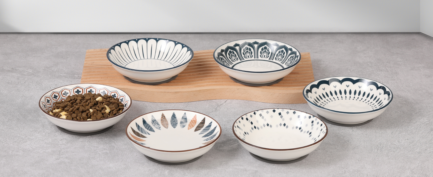 Набір мисок для котів з кераміки Katzennapf Set - 6 шт. - білий (Classic-A)