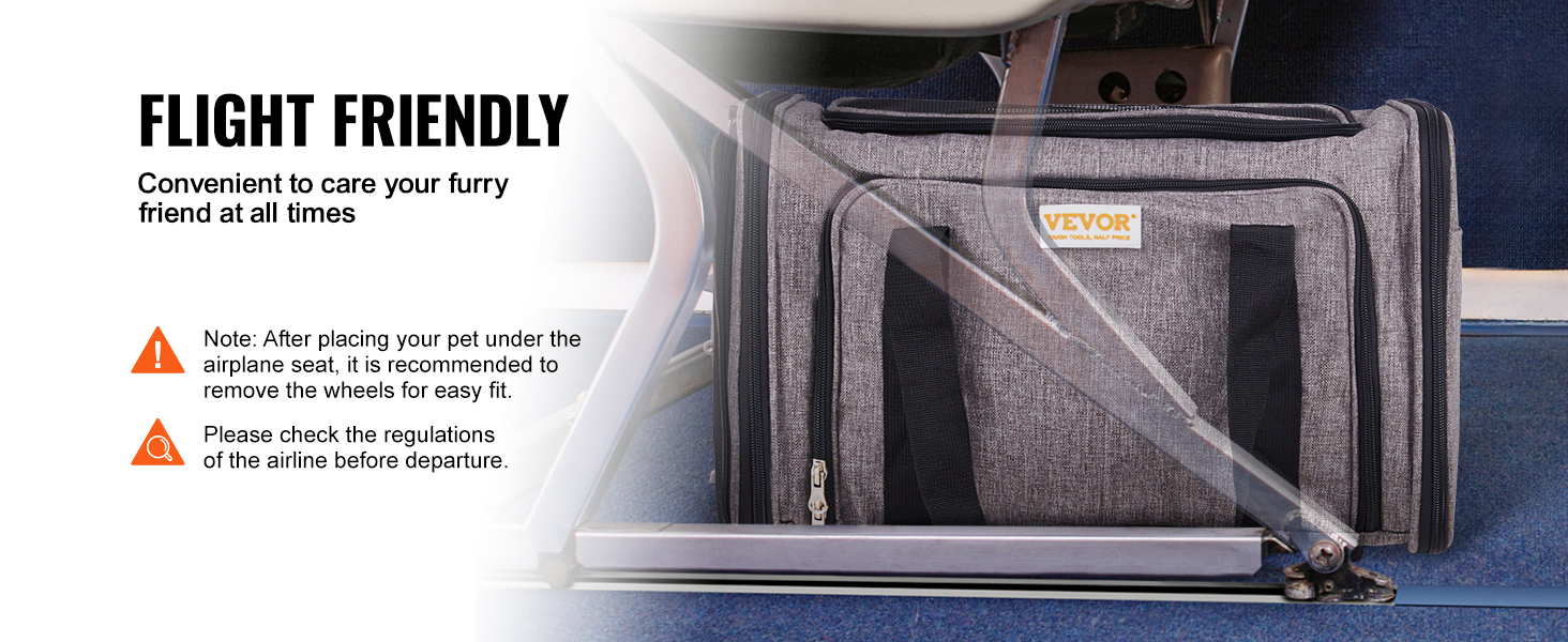 Тролей для собак VEVOR, складаний рюкзак для собак до 15,8 кг, переноска з 600D Oxford, 4 колеса, кишені для зберігання, ідеально для подорожей на авто та прогулянок (сірий, 11 кг)