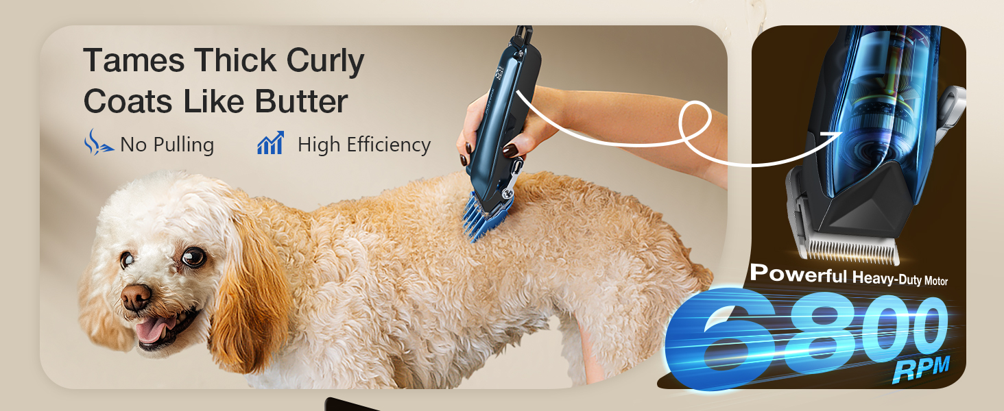 Професійна машинка для стрижки собак Leise, для густого та кучерявого хутра, блакитна