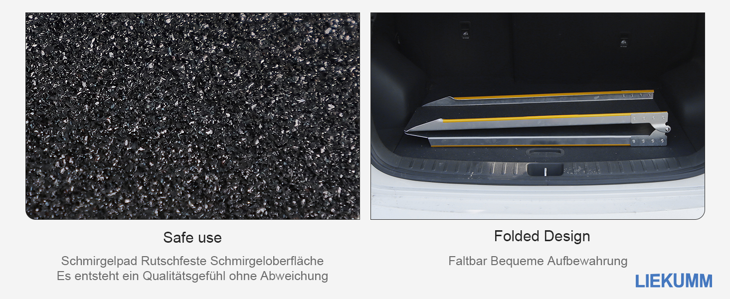 LIEKUMM Рампа для підйому мотоцикла, 180 см, 300 кг, алюміній, складна, для ATV, мотоцикла, велосипеда, авто