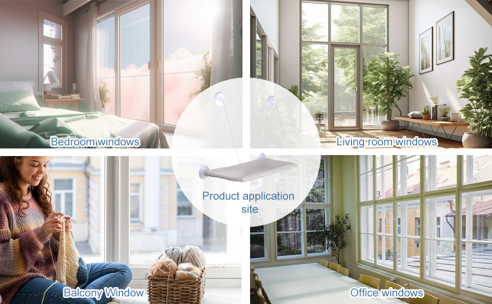 Котів гамак для вікна, міцний гамак для котів до 25 кг, з надійними присосками, для дому