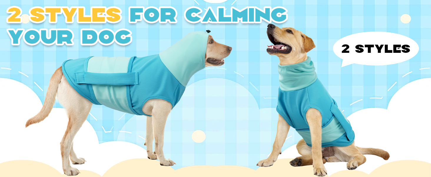 Подовжувач тривожності для собак Hoodie, теплий одяг для собак проти страху феєрверків, жилет для маленьких собак, антистресовий одяг з високим коміром, захист вух для собак, синій (XS)