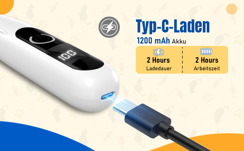 Тример для стрижки кігтів та шерсті собак і котів Paw Trim Pro з LED-підсвіткою, USB-зарядкою, безшумний для лап, вух та обличчя